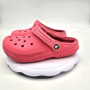 Crocs Shoes Men 6 Women 8 Classic Fleece Lined Clogs Pink